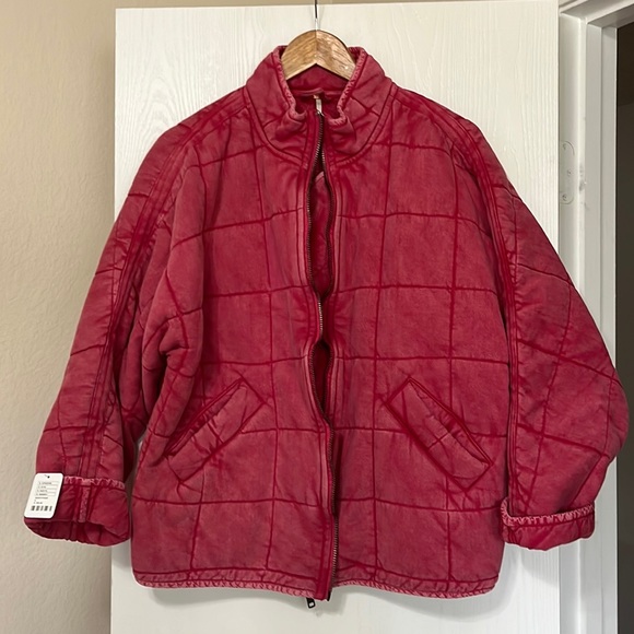 RARE Free People Dolman Quilted Knit Jacket in Lovebird NWT - Picture 4 of 11